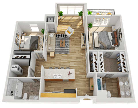 C1 Floor Plan at Wheaton 121, Wheaton, 60187